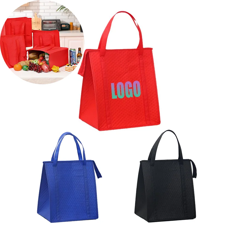 Insulated Non-Woven Grocery Tote with Zipper