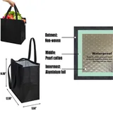 Insulated Non-Woven Grocery Tote with Zipper — view 2