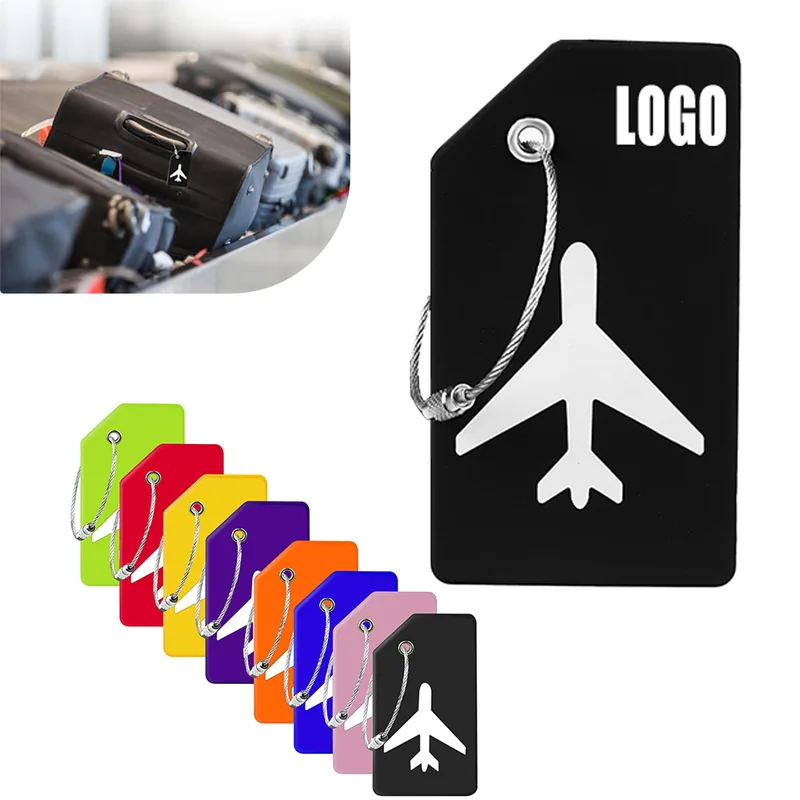 Silicone Luggage Tag with Wire Loop