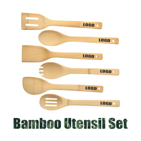 Six-Piece Bamboo Cooking Utensil Set