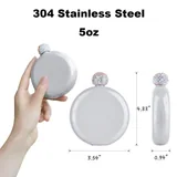 5 oz Round Stainless Steel Flask with Decorative Cap — view 2