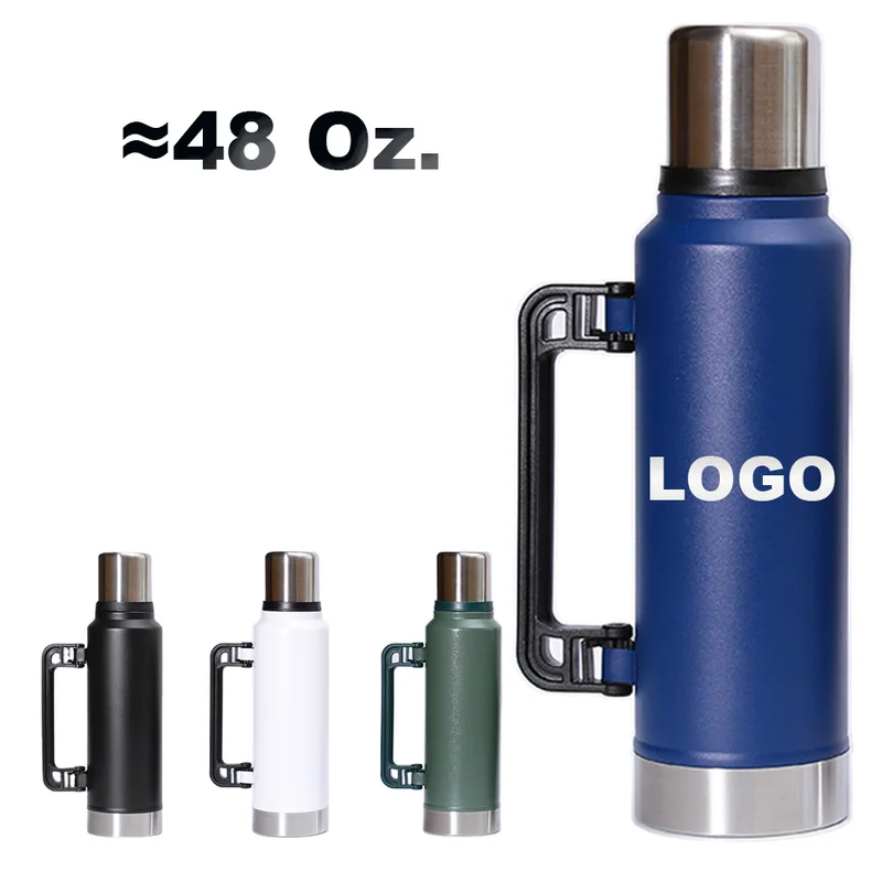 48 oz Insulated Bottle with Handle and Cup Lid