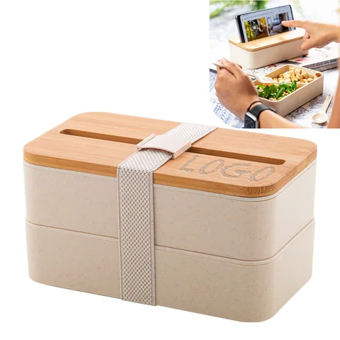 40 oz Stacking Bento Box with Bamboo Lid