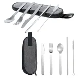 Five-Piece Steel Cutlery Set in Zipper Case — view 2