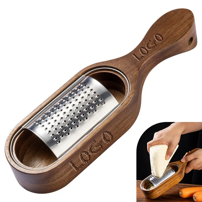 Acacia Grater with Collection Box