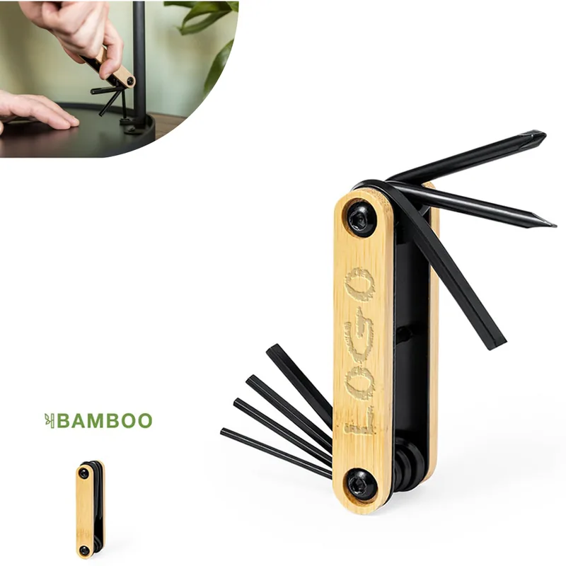Folding Hex Key Set with Bamboo Handle