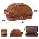 Double-Zip PU Leather Toiletry Bag — view 2