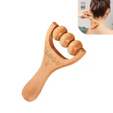 Wooden Three-Bead Massage Roller