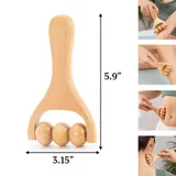 Wooden Three-Bead Massage Roller — view 2