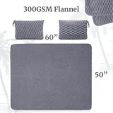 60-Inch Flannel Blanket with Zip Pouch — view 2