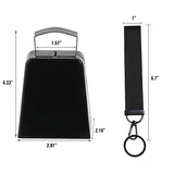 4-Inch Metal Cowbell with Carry Strap — view 2