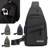 Crossbody Sling Bag with Cable Outlet