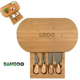 Bamboo Cheese Board with Drawer and Knife Set