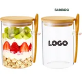20 oz Glass Food Jar with Bamboo Lid and Spoon