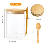 20 oz Glass Food Jar with Bamboo Lid and Spoon — view 2