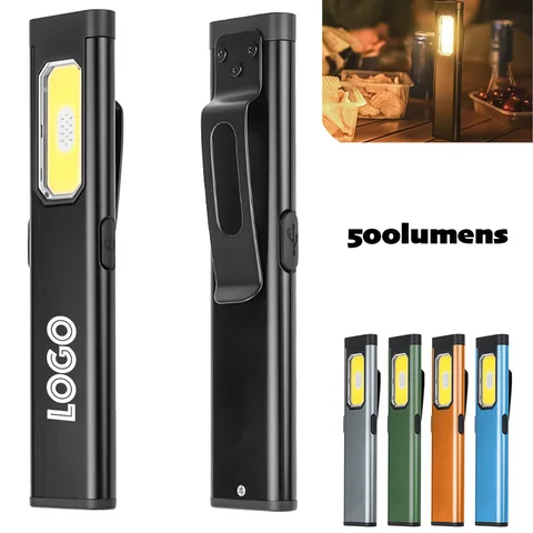 Slim COB Flashlight with Magnetic Base