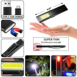 Slim COB Flashlight with Magnetic Base — view 2
