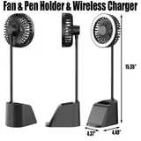 Wireless Charging Desk Fan with Light and Pen Holder — view 2
