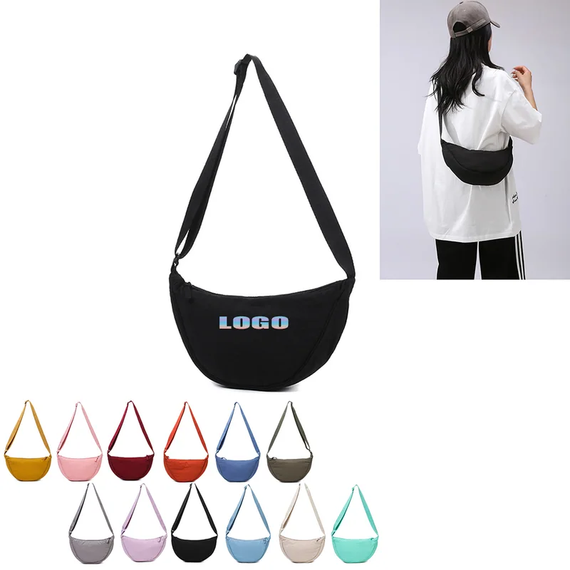Nylon Crescent Crossbody Bag