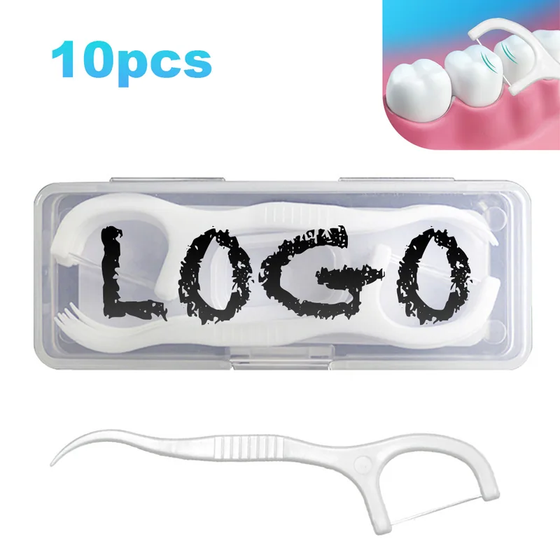 Ten-Piece Dental Floss Pick Set with Case