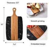 Acacia Wood and Marble Cheese Board — view 2