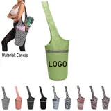 Canvas Yoga Mat Tote with Side Pocket