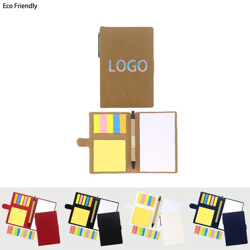 Notebook Set with Sticky Notes, Flags and Pen