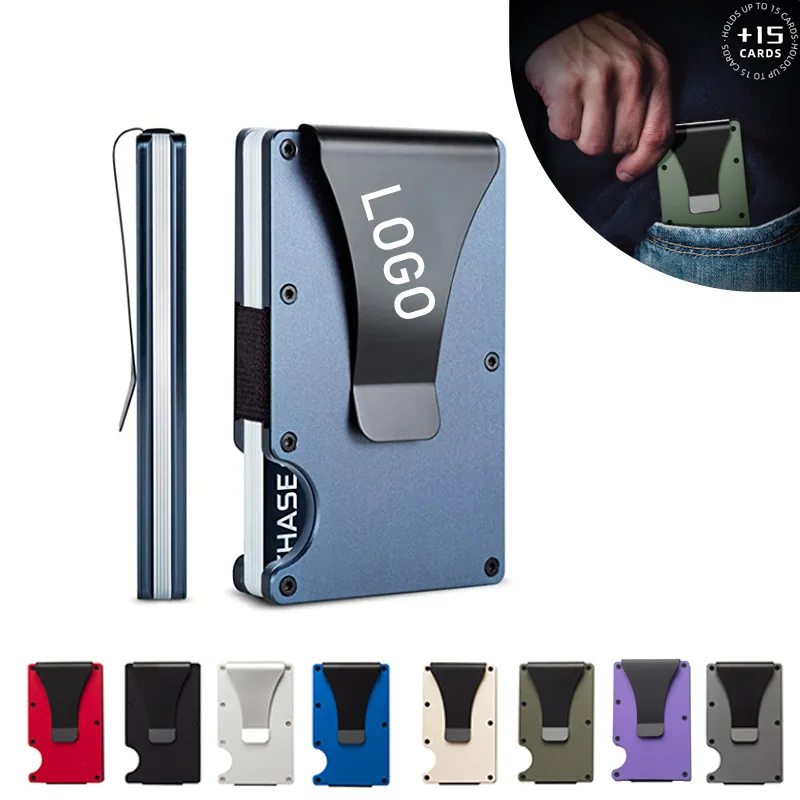 Aluminum Card Wallet with Money Clip