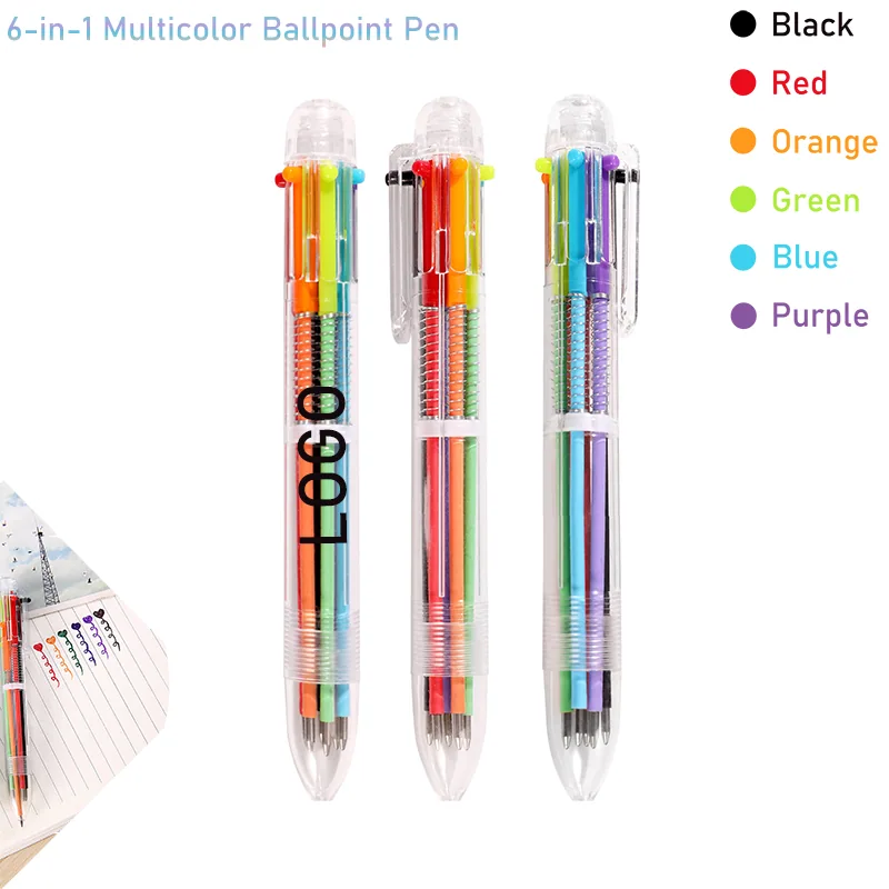 Six-Color Retractable Ballpoint Pen