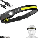 Rechargeable Wide-Beam Headlamp with Sensor