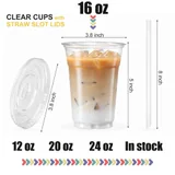 16 oz Clear PET Cup with Lid and Straw — view 2
