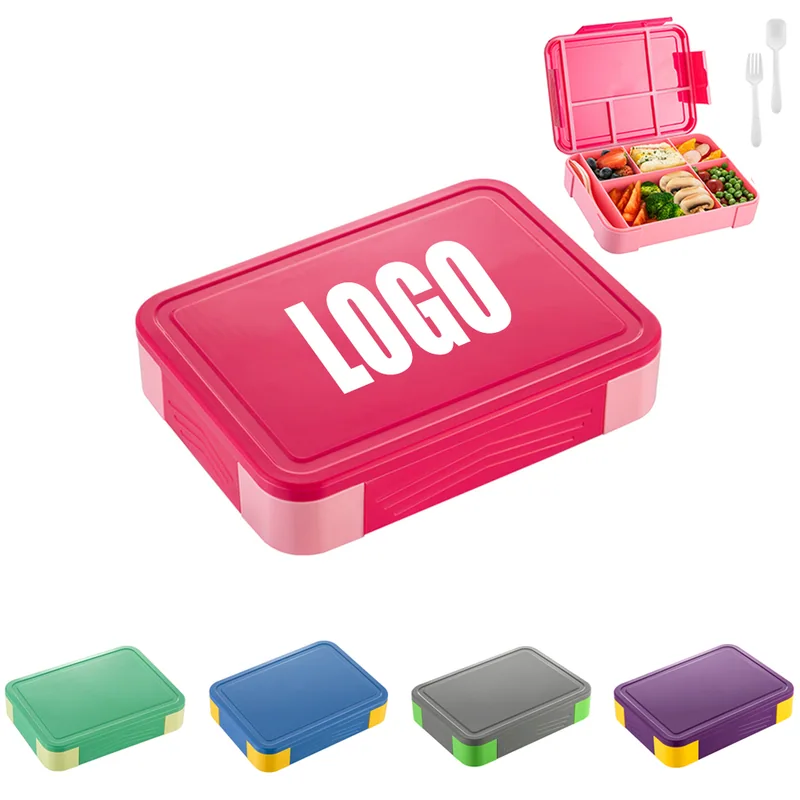 45 oz Four-Compartment Lunch Box with Utensils