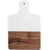 Marble and Acacia Serving Board with Handle — view 3