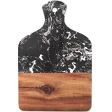 Marble and Acacia Serving Board with Handle — view 4