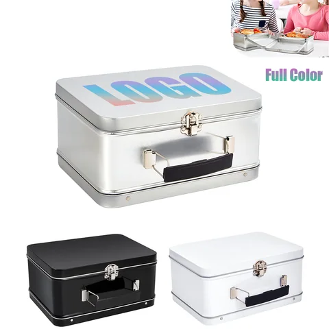 Retro Metal Lunch Box with Handle