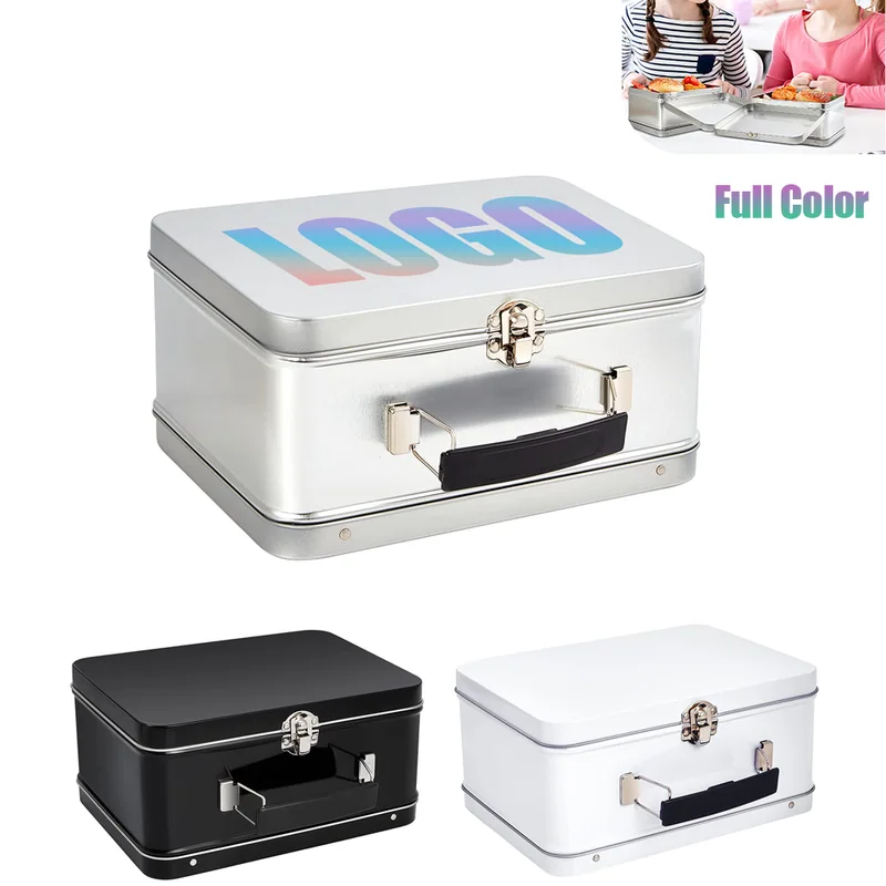 Retro Metal Lunch Box with Handle