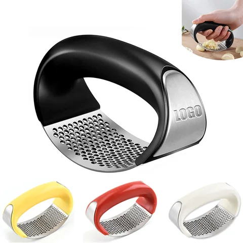 Stainless Steel Garlic Rocker with Handle