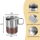 16 oz Camping Mug with Wooden Sleeve — view 2