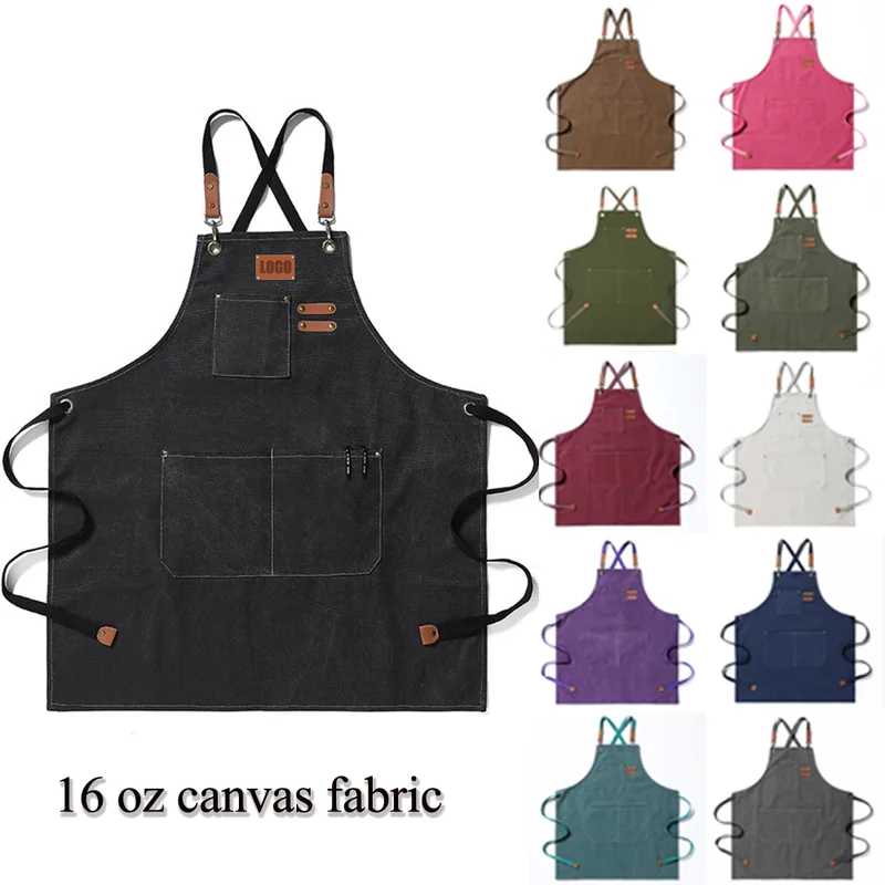 Cotton Canvas Apron with Adjustable Straps