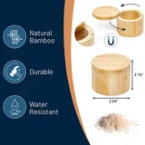 6 oz Bamboo Salt Cellar with Swivel Lid — view 2