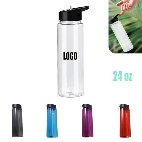 24 oz Sports Bottle with Straw Lid and Finger Loop