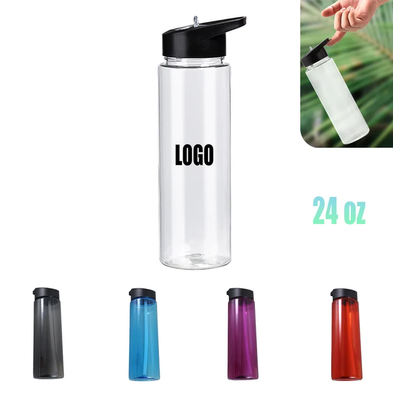 24 oz Sports Bottle with Straw Lid and Finger Loop