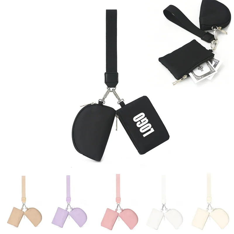 Two-Piece Zippered Wristlet Pouch Set