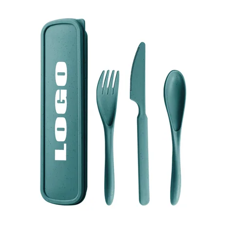 Wheat Straw Composite Cutlery Set with Case