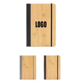 A5 Bamboo Cover Notebook with Elastic Band