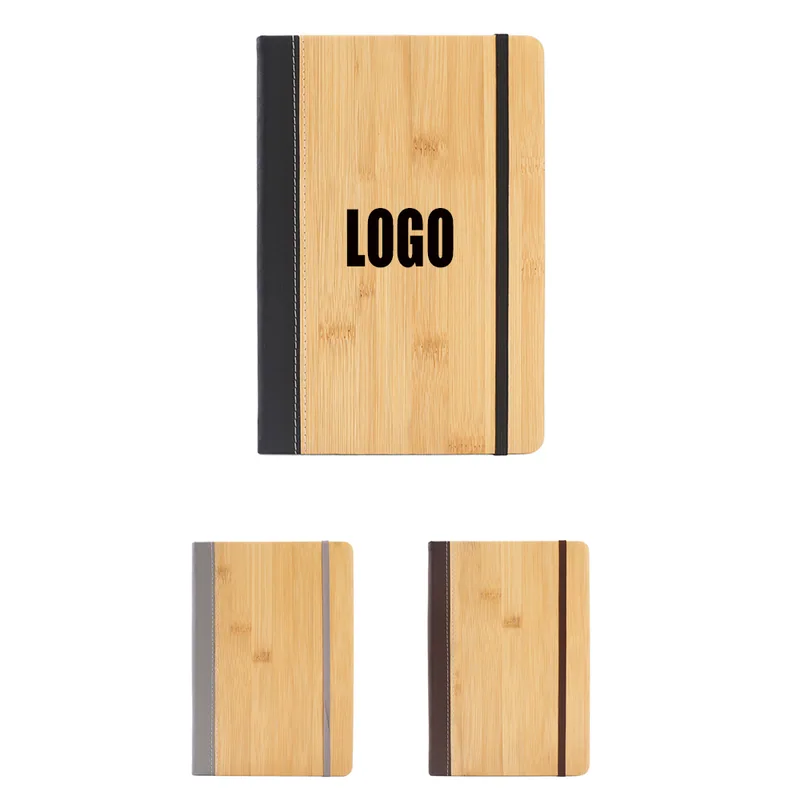 A5 Bamboo Cover Notebook with Elastic Band