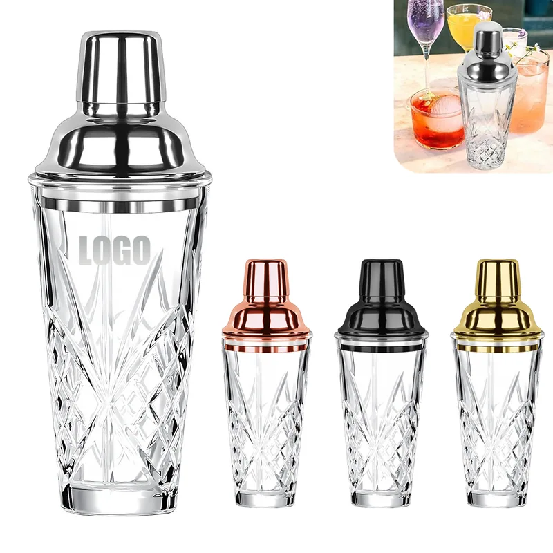 Glass Cocktail Shaker with Steel Lid