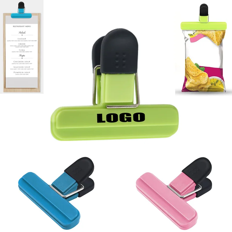 3-Inch Plastic Snack Bag Clip with Rubber Grip
