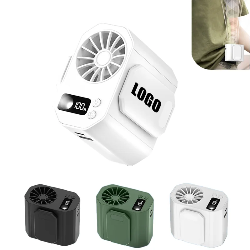 Rechargeable Waist-Clip Fan with Display