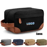 4L Canvas Toiletry Bag with PU Trim